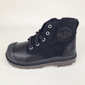 Palladium Pampa Hi Infants Toddler Boots Black Dark Leather
